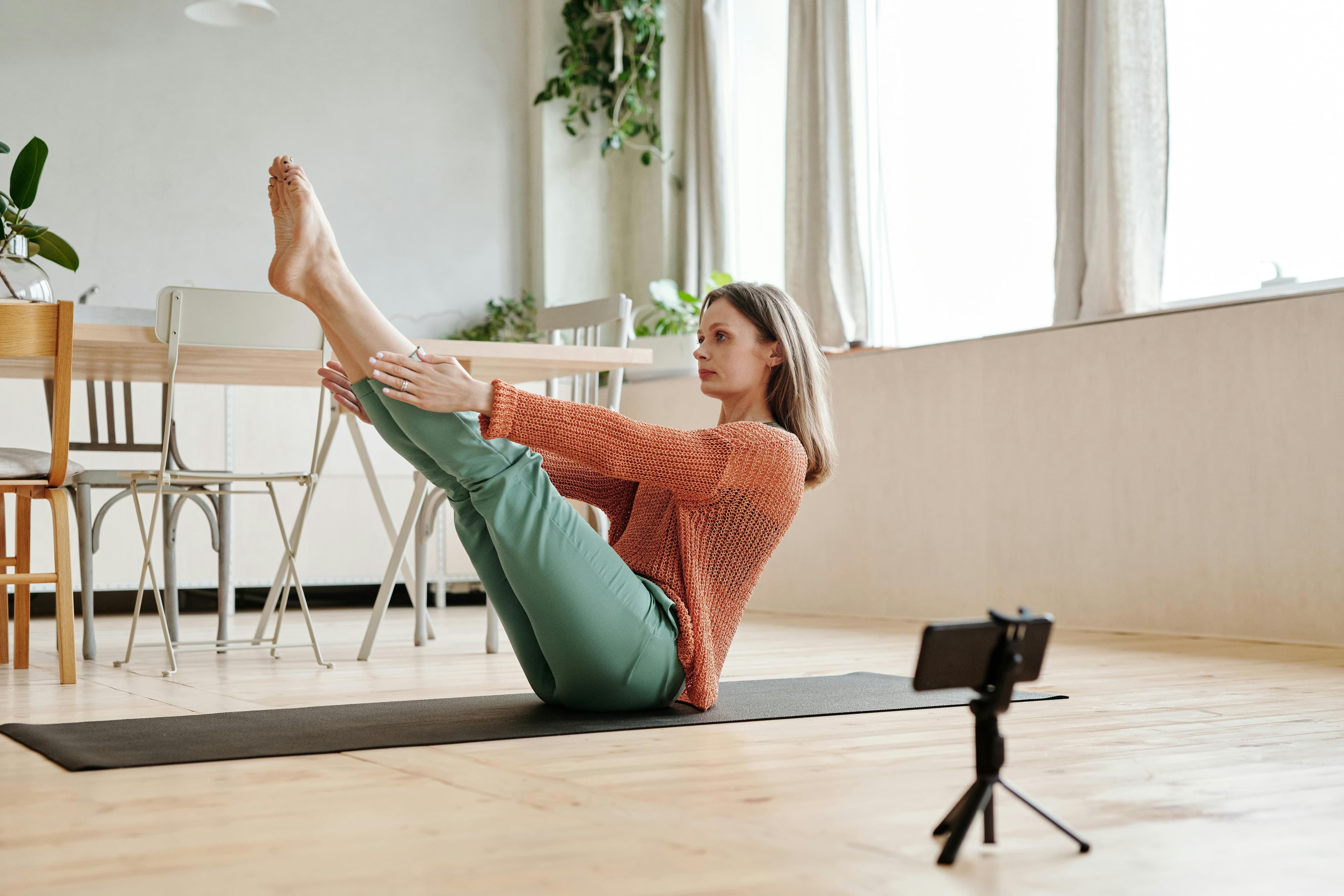 Guided stretch routine